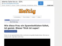 Bild zum Artikel: Wie diese Frau ein Spannbettlaken faltet, ist genial. Dieser Trick ist super!