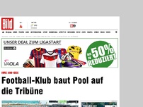 Bild zum Artikel: Irre Ami-Idee - Football-Klub baut Pool auf die Tribüne