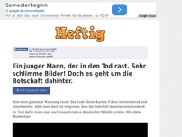 Bild zum Artikel: Ein junger Mann, der in den Tod rast. Sehr schlimme Bilder! Doch es geht um die Botschaft dahinter.