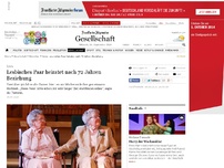 Bild zum Artikel: Lesbisches Paar heiratet nach 72 Jahren Beziehung