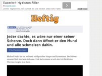 Bild zum Artikel: Jeder dachte, es wäre nur einer seiner Scherze. Doch dann öffnet er den Mund und alle schmelzen...