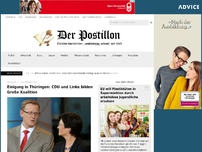 Bild zum Artikel: Einigung in Thüringen: CDU und Linke bilden Große Koalition