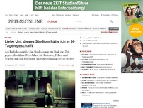 Bild zum Artikel: Bologna: 
			  Liebe Uni, dieses Studium hätte ich in 30 Tagen geschafft