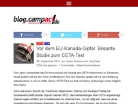 Bild zum Artikel: Vor dem EU-Kanada-Gipfel: Brisante Studie zum CETA-Text