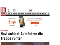 Bild zum Artikel: Echt schräg! - Navi leitet Autofahrer auf Treppe