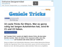 Bild zum Artikel: 32 coole Tricks für Eltern. Wer es gerne ruhig bei langen Autofahrten hat, wird Nr 21 und 22 lieben.