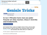 Bild zum Artikel: In nur 2 Minuten kann man aus jeder Flasche ein Glas machen. Diese 5 Schritte sind kinderleicht.