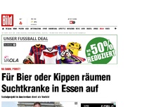 Bild zum Artikel: Für Bier räumen Obdachlose in Essen auf