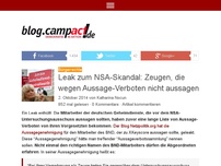 Bild zum Artikel: Leak zum NSA-Skandal: Zeugen, die wegen Aussage-Verboten nicht aussagen