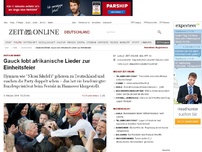 Bild zum Artikel: Deutsche Einheit: 
			  Gauck lobt afrikanische Lieder zur Einheitsfeier