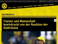 Bild zum Artikel: Trainer und Mannschaft beeindruckt von der Reaktion der Südtribüne