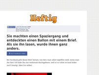 Bild zum Artikel: Sie machten einen Spaziergang und entdeckten einen Ballon mit einem Brief. Als sie ihn lasen,...