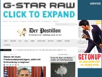 Bild zum Artikel: Obama rät neuen Friedensnobel­preis­trägern, sofort mit Drohnenkrieg zu beginnen