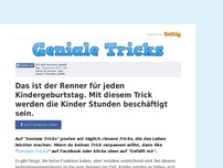 Bild zum Artikel: Das ist der Renner für jeden Kindergeburtstag. Mit diesem Trick werden die Kinder Stunden beschäftigt sein.