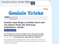 Bild zum Artikel: Anstatt neue Dinge zu kaufen kann man mit diesen Tricks die Wohnung aufpolieren. Genial.