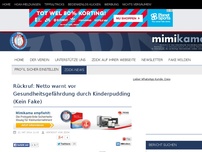 Bild zum Artikel: Rückruf: Netto warnt vor Gesundheitsgefährdung durch Kinderpudding (Kein Fake)