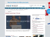 Bild zum Artikel: Rede bei IT-Gipfel: Merkel sucht das F-Wort