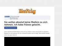 Bild zum Artikel: Sie wollen absolut keine Medizin zu sich nehmen. Ich habe Tränen gelacht.