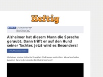 Bild zum Artikel: Alzheimer hat diesem Mann die Sprache geraubt. Dann trifft er auf den Hund seiner Tochter. Jetzt...