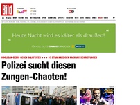 Bild zum Artikel: Hooligan-Demo - Polizei sucht diesen Zungen-Chaoten!