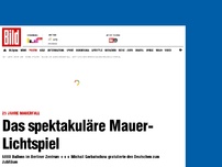 Bild zum Artikel: 25 Jahre Mauerfall - Spektakuläres Mauer- Lichtspiel in Berlin