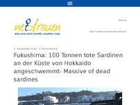 Bild zum Artikel: Fukushima: 100 Tonnen tote Sardinen an der Küste von Hokkaido angeschwemmt- Massive of dead sardines