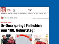 Bild zum Artikel: Hoch soll sie fliegen - Oma springt Fallschirm zum 100. Geburtstag!