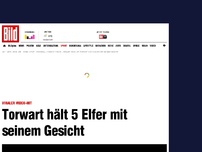 Bild zum Artikel: Viraler Video-Hit - Torwart hält 5 Elfer mit seinem Gesicht