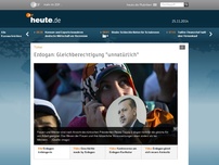 Bild zum Artikel: Erdogan: Gleichberechtigung 'unnatürlich'