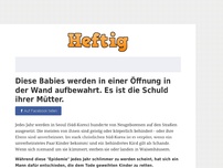 Bild zum Artikel: Diese Babies werden in einer Öffnung in der Wand aufbewahrt. Es ist die Schuld ihrer Mütter.