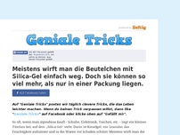 Bild zum Artikel: Meistens wirft man die Beutelchen mit Silica-Gel einfach weg. Doch sie können so viel mehr, als...