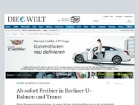 Bild zum Artikel: Wowereits Geschenk: Ab sofort Freibier in Berliner U-Bahnen und Trams