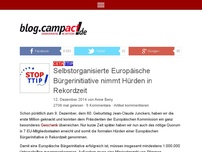 Bild zum Artikel: Selbstorganisierte Europäische Bürgerinitiative nimmt Hürden in Rekordzeit