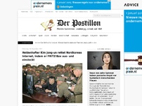 Bild zum Artikel: Heldenhafter Kim Jong-un rettet Nordkoreas Internet, indem er FRITZ!Box aus- und einsteckt