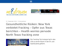 Bild zum Artikel: Gesundheitliche Risiken: New York verbietet Fracking – Opfer aus Texas berichten – Health worries pervade North Texas fracking zone