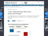 Bild zum Artikel: Ifo-Chef Sinn: Jeder Migrant kostet 1800 Euro mehr, als er bringt