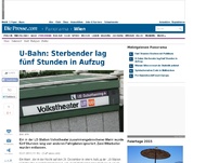 Bild zum Artikel: U-Bahn: Sterbender lag fünf Stunden in Aufzug