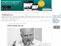 Bild zum Artikel: Professor für Soziologie: Ulrich Beck ist tot