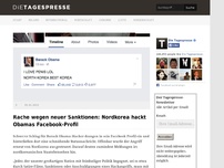 Bild zum Artikel: Rache wegen neuer Sanktionen: Nordkorea hackt Obamas Facebook-Profil