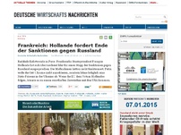 Bild zum Artikel: Frankreich: Hollande fordert sofortiges Ende der Sanktionen gegen Russland