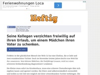 Bild zum Artikel: Seine Kollegen verzichten freiwillig auf ihren Urlaub, um einem Mädchen ihren Vater zu schenken.