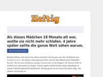 Bild zum Artikel: Als dieses Mädchen 18 Monate alt war, wollte sie nicht mehr schlafen. 4 Jahre später sollte die...