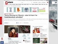 Bild zum Artikel: Tweet einer Schülerin: 'Keine Ahnung von Steuern - aber ich kann 'ne Gedichtsanalyse schreiben'