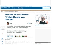 Bild zum Artikel: Debatte über Lehrplan: 'Keine Ahnung von Steuern'
