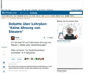 Bild zum Artikel: Debatte über Lehrplan: 'Keine Ahnung von Steuern'