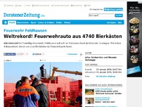 Bild zum Artikel: Weltrekord! Feuerwehrauto aus 4740 Bierkästen