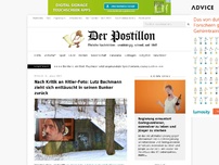 Bild zum Artikel: Nach Kritik an Hitler-Foto: Lutz Bachmann zieht sich enttäuscht in seinen Bunker zurück