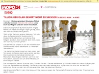 Bild zum Artikel: Tillich: Der Islam gehört nicht zu Sachsen!