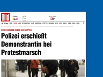 Bild zum Artikel: Schock-Fotos aus Ägypten - Polizei erschießt Demonstrantin