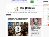 Bild zum Artikel: Sonntagsfrage (145): Was haben Sie heute Besseres zu tun, als zur PEGIDA-Demo zu gehen?